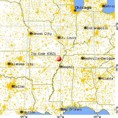 Arbyrd, MO (63821) map from a distance