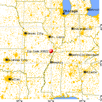 Bernie, MO (63822) map from a distance