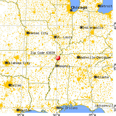 Cooter, MO (63839) map from a distance