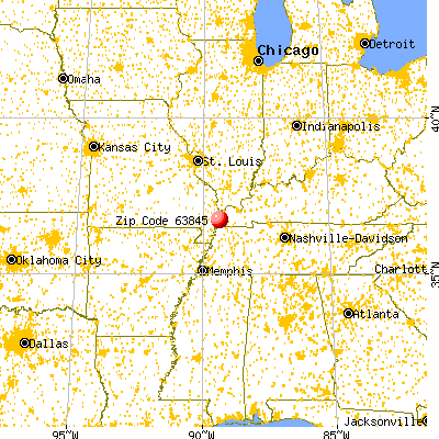 East Prairie, MO (63845) map from a distance