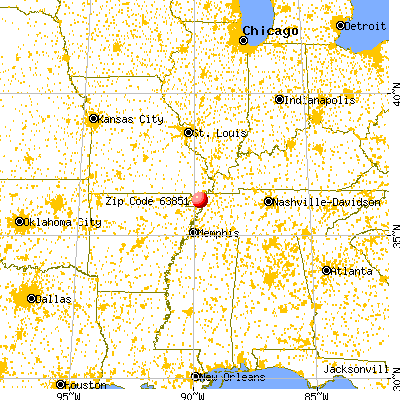 Hayti, MO (63851) map from a distance