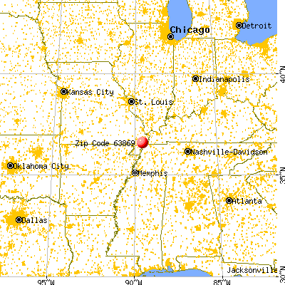 New Madrid, MO (63869) map from a distance