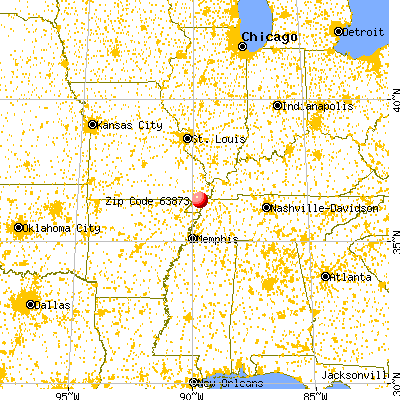 Portageville, MO (63873) map from a distance