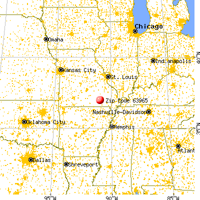 Van Buren, MO (63965) map from a distance