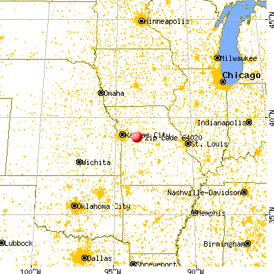 Concordia, MO (64020) map from a distance