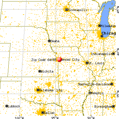 Independence, MO (64055) map from a distance
