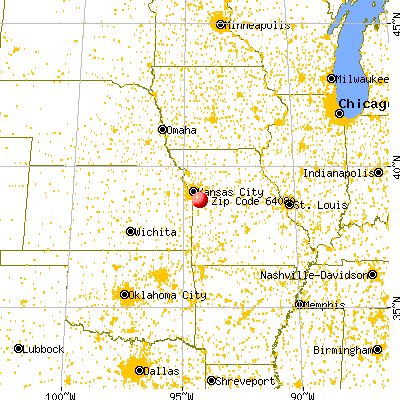 Pleasant Hill, MO (64080) map from a distance