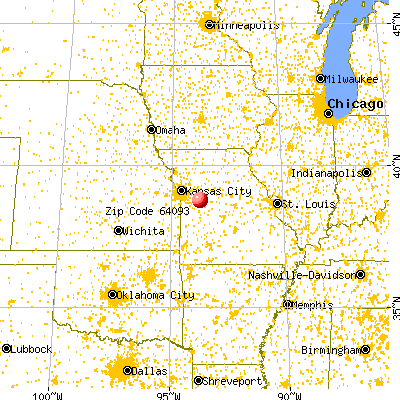 Warrensburg, MO (64093) map from a distance