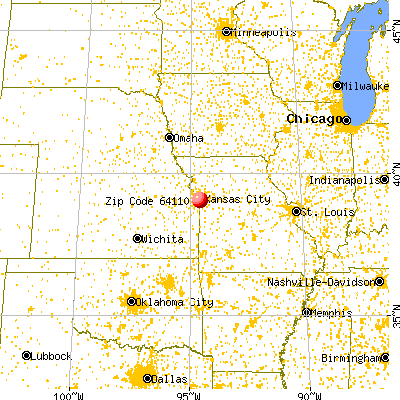 Kansas City, MO (64110) map from a distance