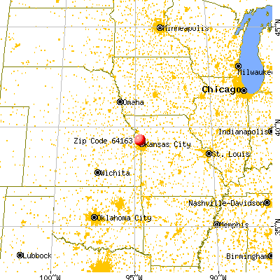 Ferrelview, MO (64163) map from a distance