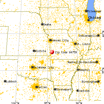 Lamar, MO (64759) map from a distance