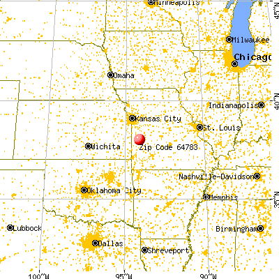 Schell City, MO (64783) map from a distance