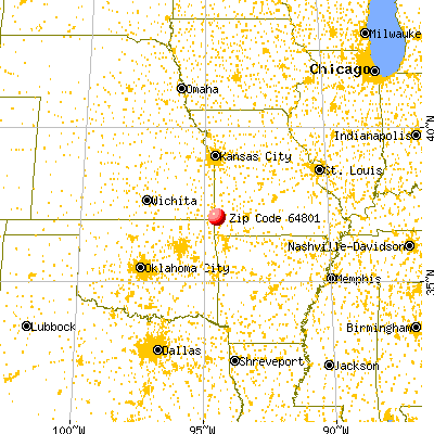 Joplin, MO (64801) map from a distance