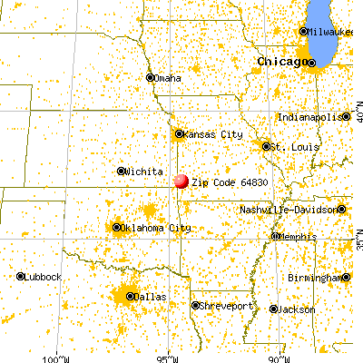 Alba, MO (64830) map from a distance