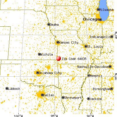 Carterville, MO (64835) map from a distance