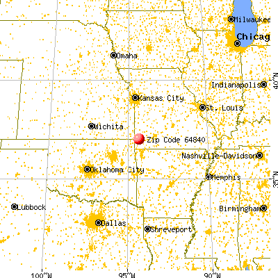 Diamond, MO (64840) map from a distance