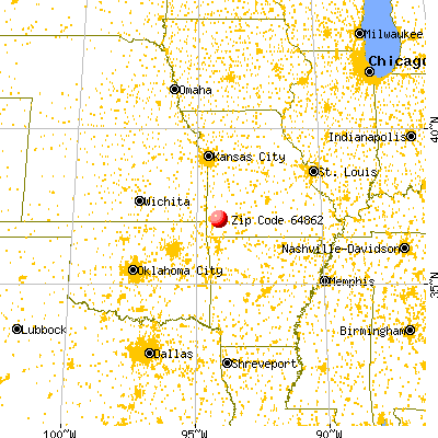 Sarcoxie, MO (64862) map from a distance