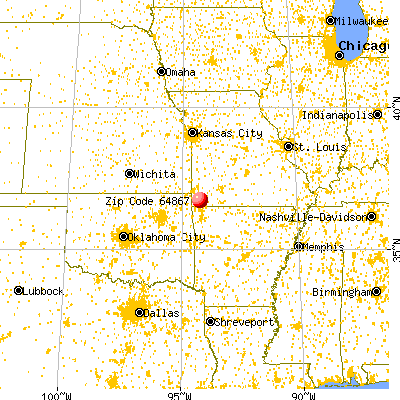 Stella, MO (64867) map from a distance