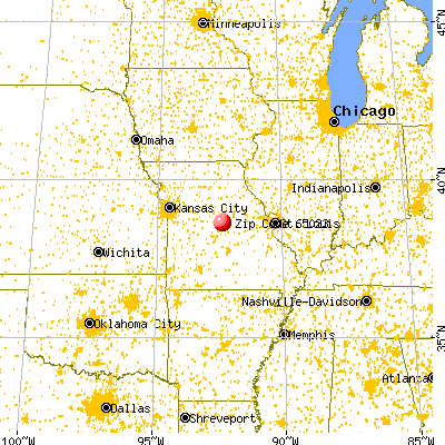 Centertown, MO (65023) map from a distance