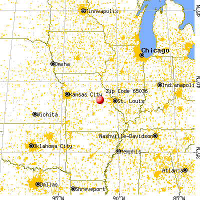 Gasconade, MO (65036) map from a distance