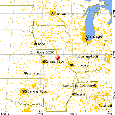 Jacksonville, MO (65260) map from a distance