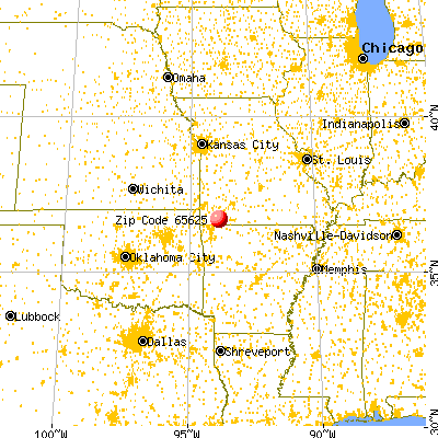 Cassville, MO (65625) map from a distance