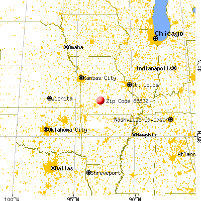 Conway, MO (65632) map from a distance