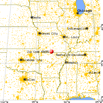 Gainesville, MO (65655) map from a distance