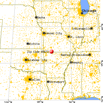 Hollister, MO (65672) map from a distance