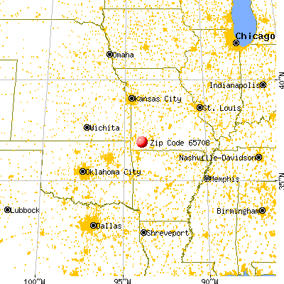 Monett, MO (65708) map from a distance