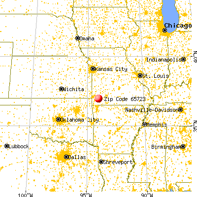 Pierce City, MO (65723) map from a distance
