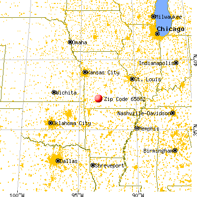 Springfield, MO (65802) map from a distance