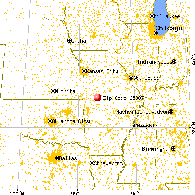Springfield, MO (65807) map from a distance