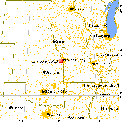 De Soto, KS (66018) map from a distance