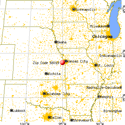 De Soto, KS (66019) map from a distance