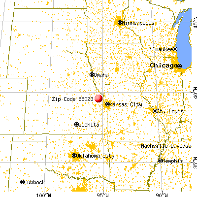 Effingham, KS (66023) map from a distance