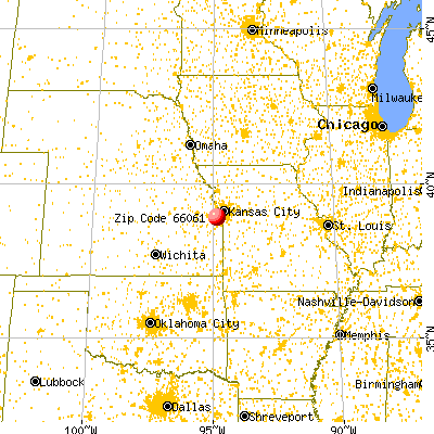 Olathe, KS (66061) map from a distance