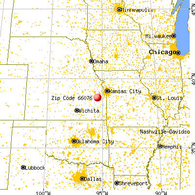Pomona, KS (66076) map from a distance
