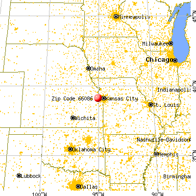 Tonganoxie, KS (66086) map from a distance