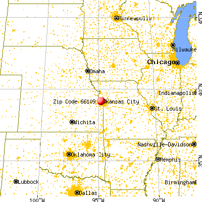 Kansas City, KS (66109) map from a distance