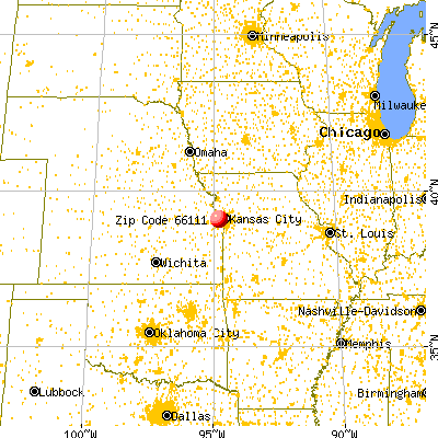 Kansas City, KS (66111) map from a distance