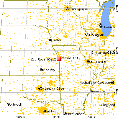 Overland Park, KS (66212) map from a distance