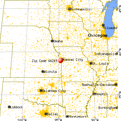 Lenexa, KS (66215) map from a distance