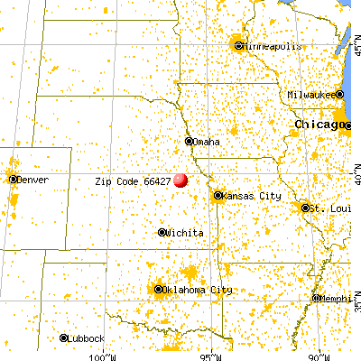 Frankfort, KS (66427) map from a distance