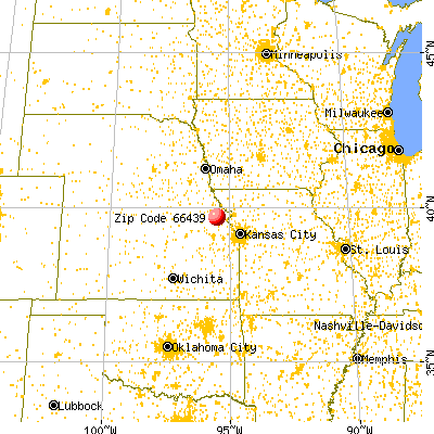 Kickapoo Tribal Center, KS (66439) map from a distance