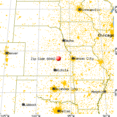 Fort Riley, KS (66442) map from a distance