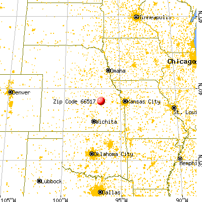 Ogden, KS (66517) map from a distance