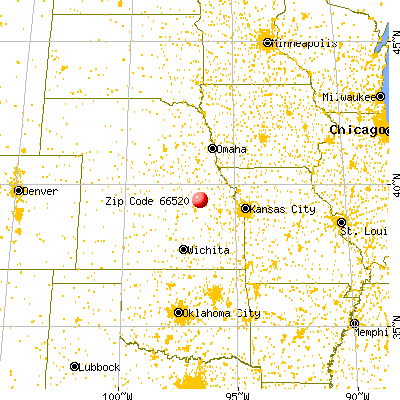 Olsburg, KS (66520) map from a distance