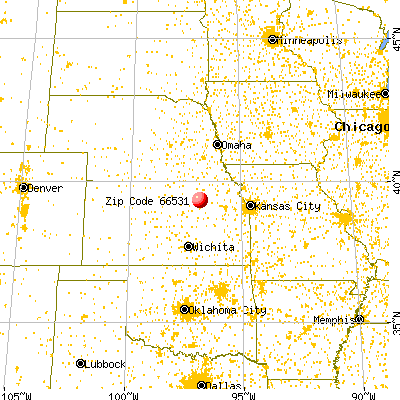 Riley, KS (66531) map from a distance