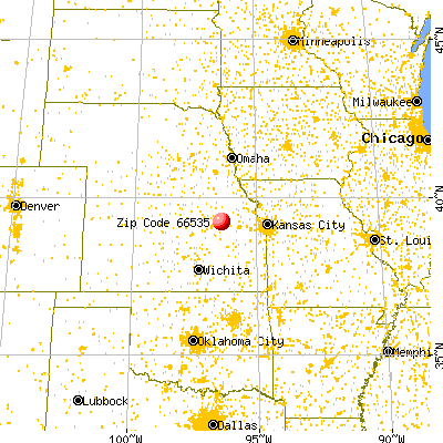 St. George, KS (66535) map from a distance